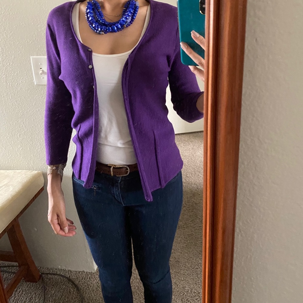Purple cardigan- Banana Republic